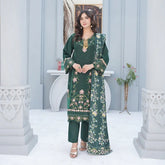 Elegant Khadar 3-Piece | Embroidery & Tissue Daman Detailing