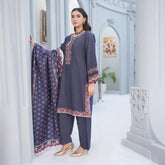 Wool 3-piece Embroidered with Printed Dupatta