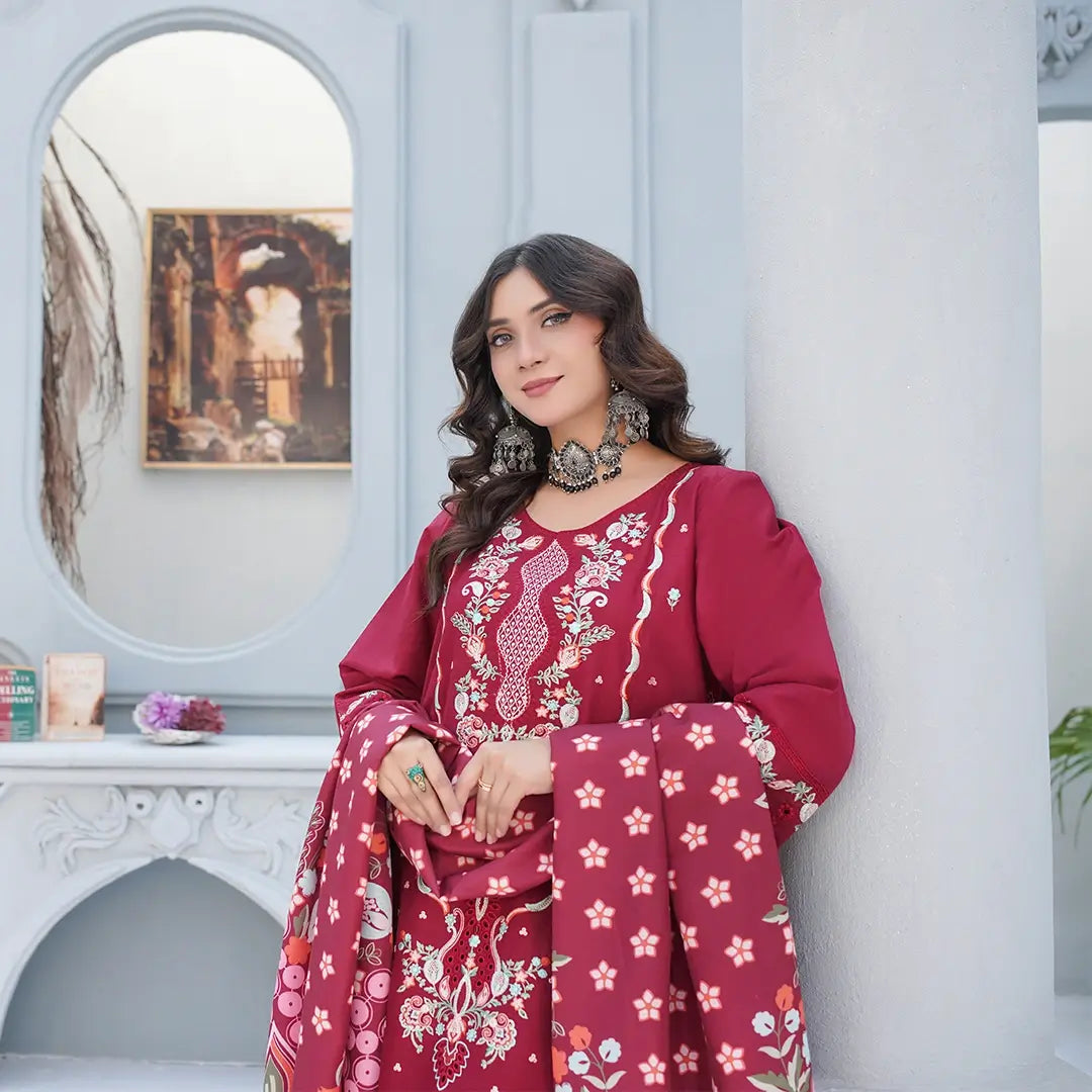 Women’s Khadar 3-Piece Embroidered Suit