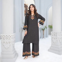 Wool 3-piece Embroidered Gala Handmade with Printed Dupatta