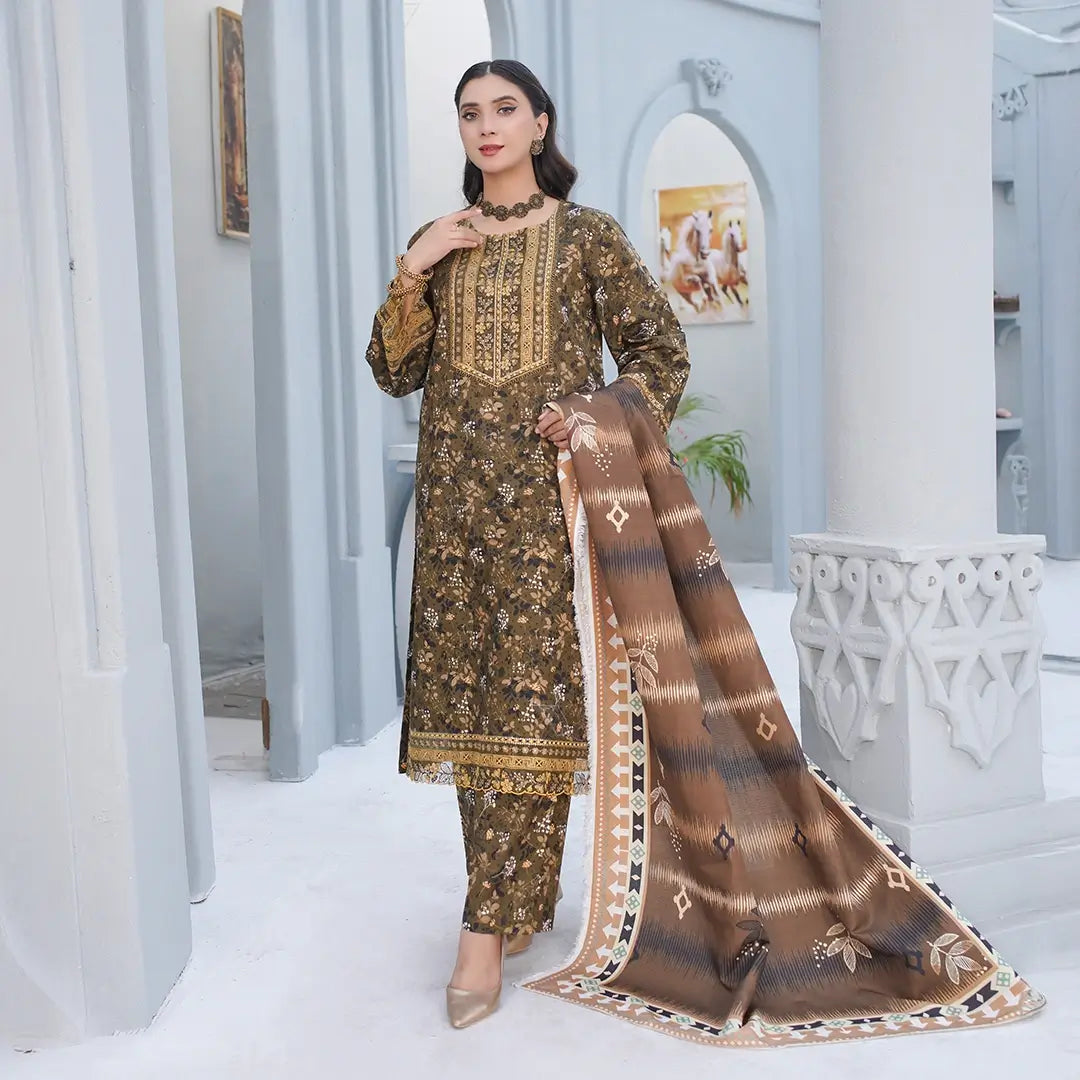 Stylish Printed Khadar 3-Piece