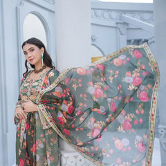 Luxury Silk Suit with Tissue Dupatta
